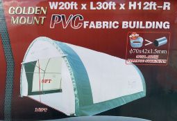New Unissued Heavy Duty Storage Building 20'W x 30'L x 12' H P/No 203012R.
