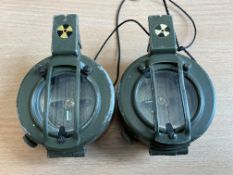 2x Stanley London British Army Brass Prismatic Compass, from MOD