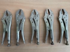 5x Pairs of Unissued Locking Mole Grips, from MOD