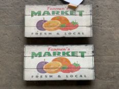 2x Farmers Market Advertising Signs
