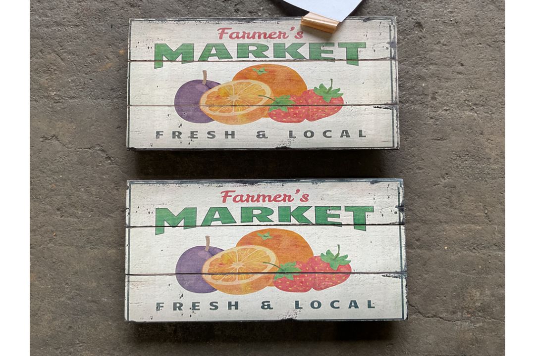 2x Farmers Market Advertising Signs - Image 1 of 2