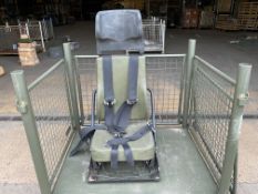 British Army FV Wmik Crew Seat c/w Full Harness, Head Restraint & Frame, from MOD