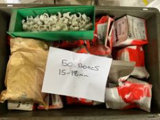 52x Boxes of New Unused Tower White 15-18mm Cable Clips (Total 5200)