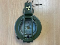 British Army Stanley London Brass Prismatic Compass in Mils, from MOD