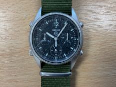 Seiko Gen 1 Pilots Chrono RAF Harrier Force Issue, Nato Marks, Date 1988, Sn° 7076