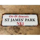 St James' Park Road Sign - 58x20cms