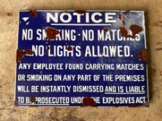 No Smoking Explosives Sign - 40x30cms