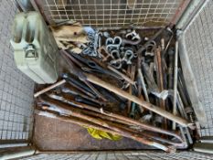 1x Stillage of Tools, D Shackles, Crow Bars, Chains, Jerry Can, from MOD