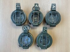 5x British Army Stanley London Prismatic Compass in Mils, from MOD