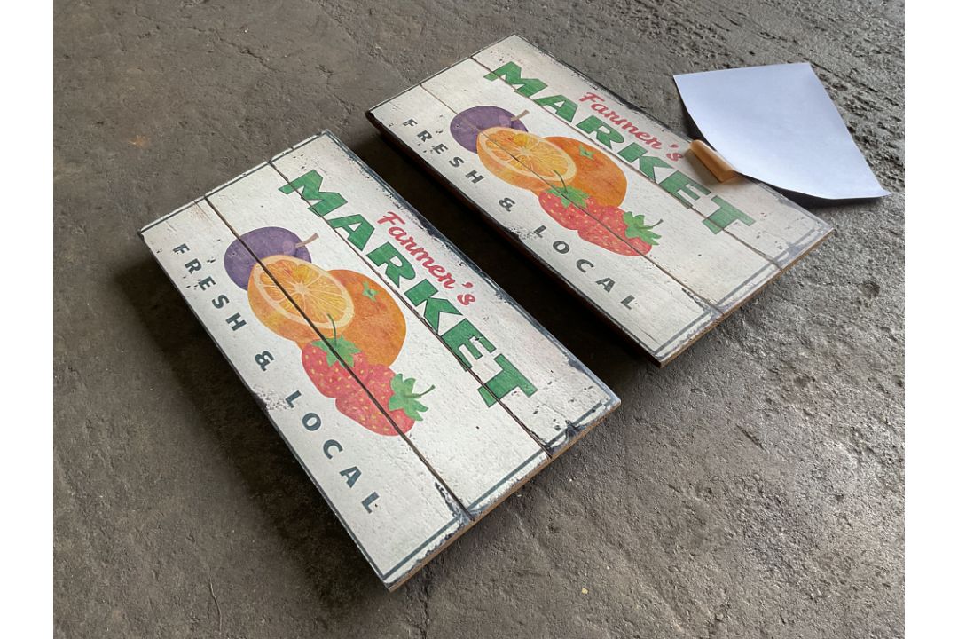 2x Farmers Market Advertising Signs - Image 2 of 2