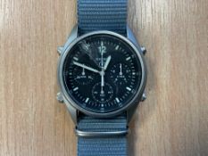 Seiko Gen 1 Pilots Chrono RAF Harrier Force Issue, Nato Marks, Date 1986, (Scratch in Glass)