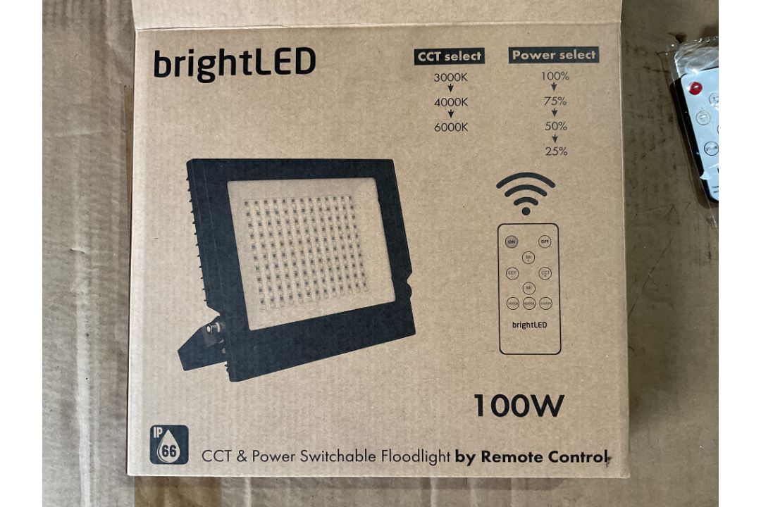 2x New Unissued LED 100W 240V Remote Control Floodlights c/w Fittings - Image 7 of 7