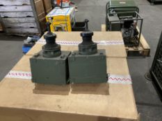 2x Land Rover Clansman Wing Boxes, c/w Antenna Base, Bolts and Tuning Units, from MOD