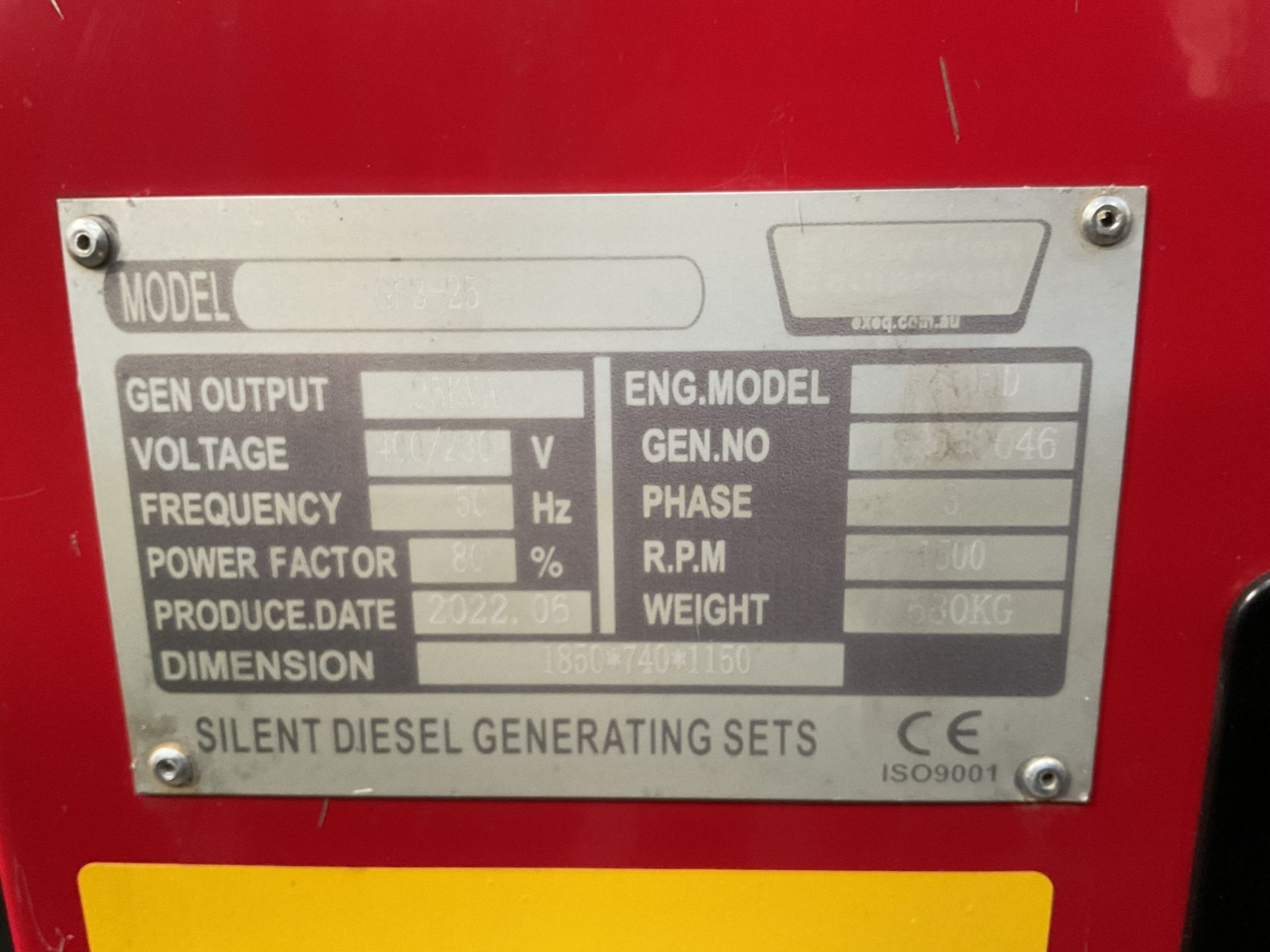 Unissued 25 KVA 3 Phase / Single Phase Diesel Generator 400/230V - Image 7 of 7