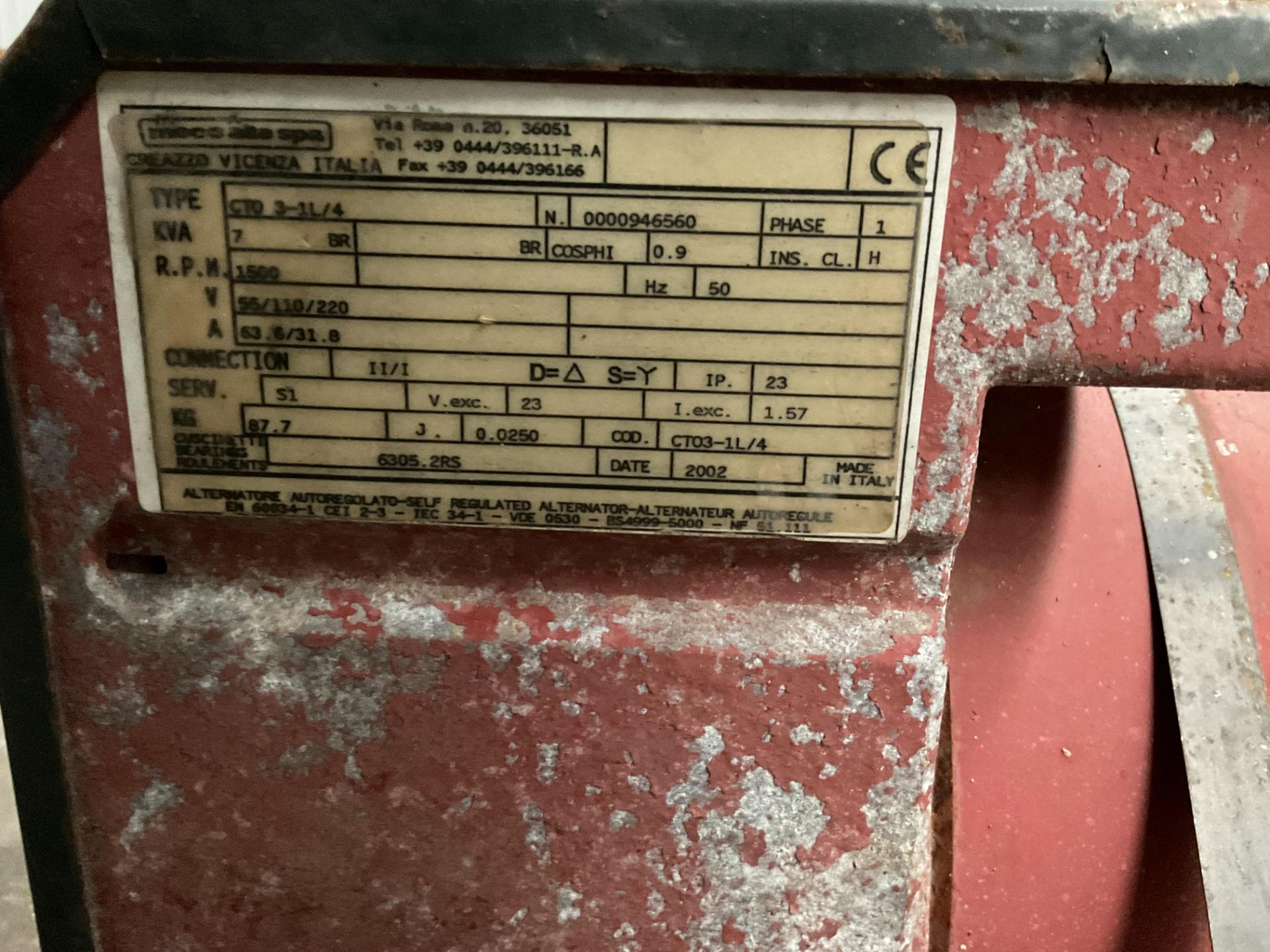 Kubota 7 KVA Single Phase 240V Diesel Generator, from MOD - Image 4 of 4