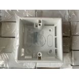 1x Crate of New Unissued Electrical Boxes (100+) and Cable Clips (2,000)