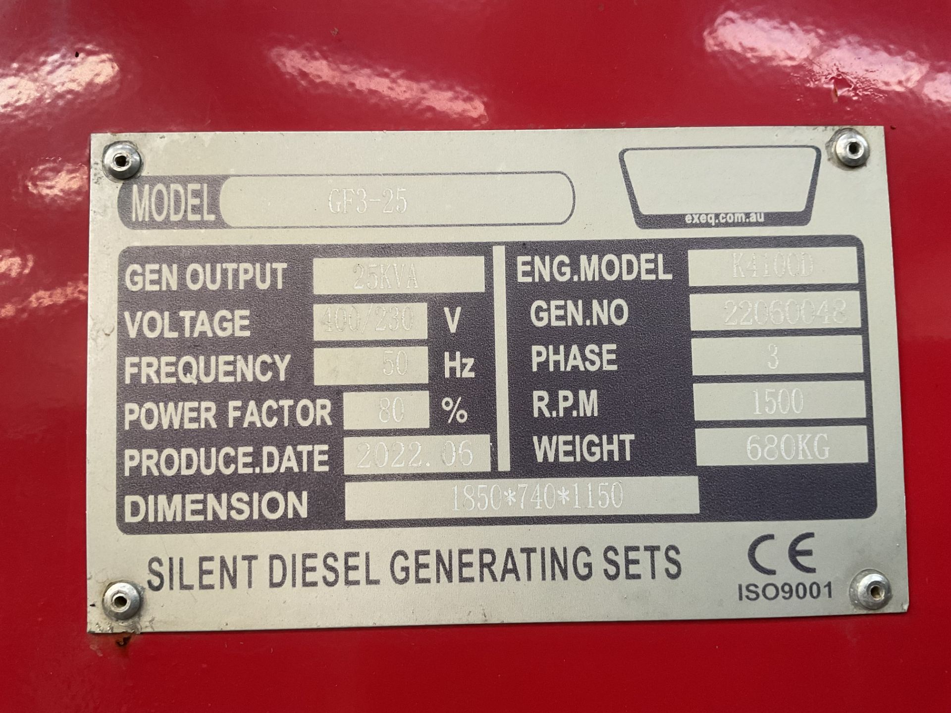 Unissued 25 KVA 3 Phase / Single Phase Diesel Generator 400/230V - Image 7 of 7