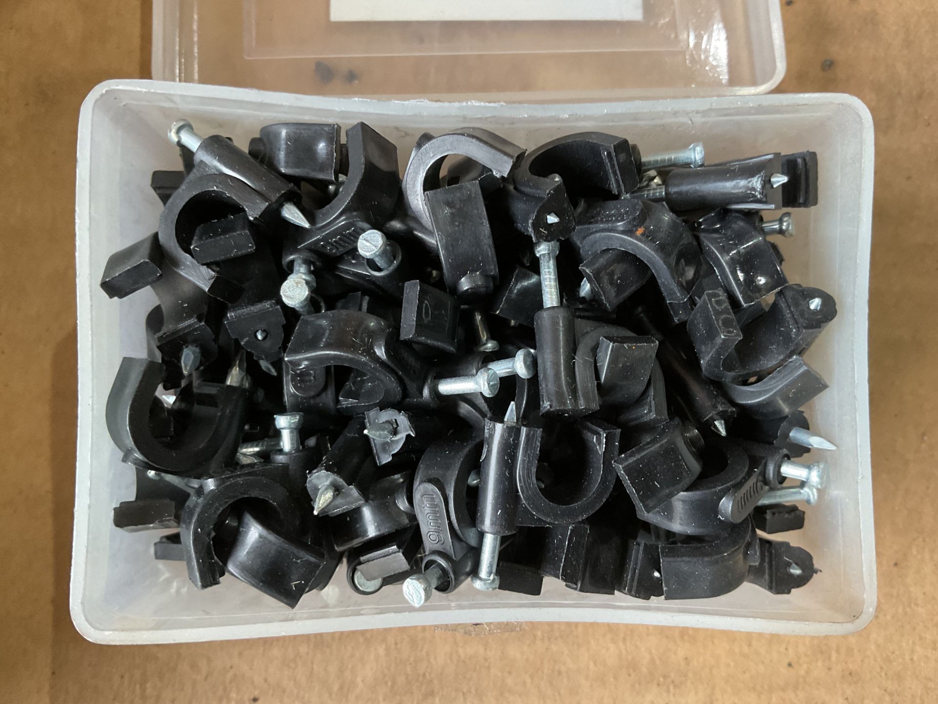 1x Crate of New Unissued Electrical Boxes (100+) and Cable Clips (2,000) - Image 4 of 6
