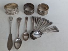 A selection of eleven George VI silver coffee spoons with scallop decoration, hallmarked 