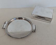 An Art Deco two-handled small silver tray created by Harald Nielsen for Georg Jensen, 17.5 cm, 194g