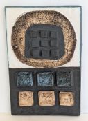 A 1960s Troika St. Ives ceramic 'Calculator' wall plaque of oblong form with white tin glaze