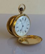 A Victorian gold-cased, stem-wind, full-hunter pocket watch with Roman numerals, subsidiary seconds 