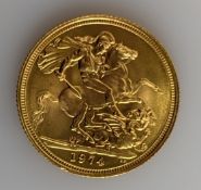 A QEII gold full sovereign, 1974