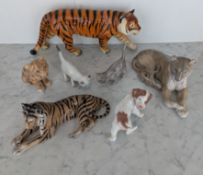 A Royal Copenhagen Denmark figurine of a Bengal tiger date mark 1974-78, model 714, 30.5 cm