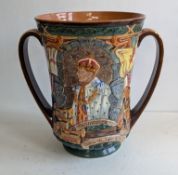 A Royal Doulton Pottery Loving Cup, to celebrate the coronation of Edward VII