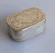 A George III silver nutmeg grater with bright-cut decoration, hallmarked for William Reeve, London, 