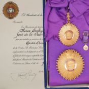 Peru Order of Merit for Distinguished Service Grand Cross Set w/ Document