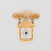 USA 1916 Distinguished Shooting Badge, 14k Gold, Named