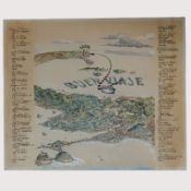 Panama Canal, A Map Signed by USA Commanding Officers