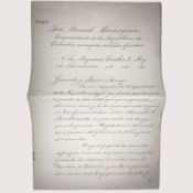 Colombia 1898 Letter from the Vice President to the King of Romania Carol I