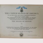 USA Medal of Honor Award Document