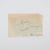 USA Ronald Reagan Signed Cutout