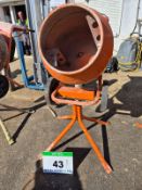 A BELLE Mini Mix Model M128 Portable 110V Electric Concrete Mixer, Serial No. 1140729M12B (2024)