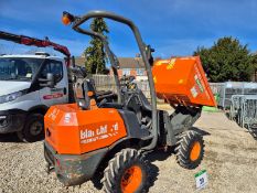 An AUSA D100 AHA Articulated Skip Loader, Serial No. 70679631 (2018) with fitted ROPS Bar and