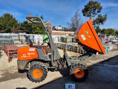 An AUSA D100 AHA Articulated Skip Loader, Serial No. 7680845 (2018) with fitted ROPS Bar and Beacon.