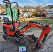 A KUBOTA K008-3 905Kg Mini Excavator, Serial No. 29801 (2017) with fitted ROPS Bar, Dozer Blade