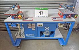 A TECHNOLOGY SUPPLIES 1500mm Twin Fret Saw Bench with Two HEGNER Multi-Cut-1 Saws and Bespoke Dust