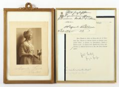 Foto, Karte und Autographen von Auguste Viktoria von Preußen, Autograph Prinz Eitel Friedrich von Pr