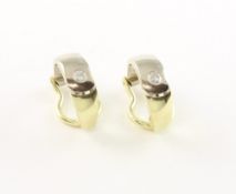 Paar Brillant-Ohrclips, 585/ooo GG/WG, 6,4g