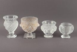 vier kleine Vasen, Kristall, Lalique