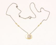 Collier, 950/ooo Platin/GG, Brill.