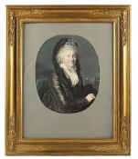 Portrait Sophie Marie von Voß, Stich, koloriert, R.