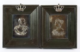Friedrich III. und Victoria, Paar Portraitreliefs, deutsch, um 1880