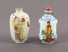 zwei Snuff Bottle, Porzellan, China