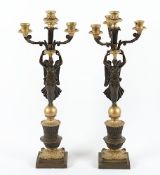 Paar figürliche Leuchter, Bronze, um 1870