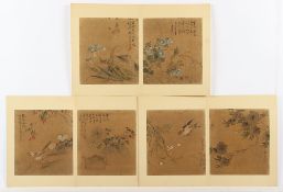 sechs Malereien, China, 18.Jh.